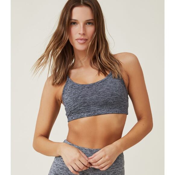 COTTON ON BODY Women's Sports Bra Small Black Grey Workout Yoga Crop NWT - Picture 1 of 10